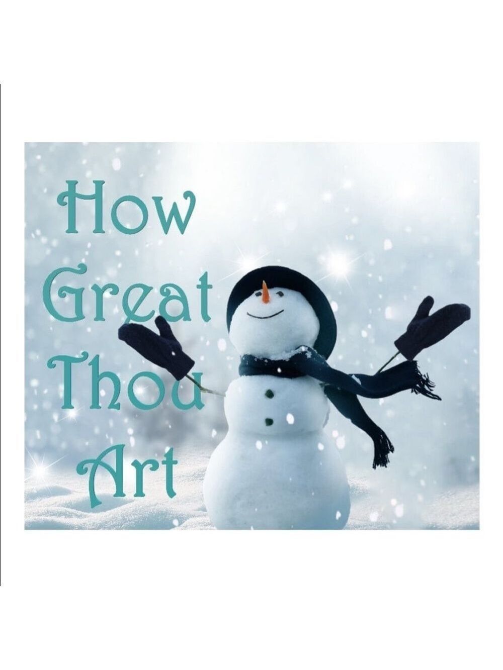 100 (2x2 Inch) Square Stickers, How Great Thou Art Snowman High Gloss, Thank You - Picture 3 of 3